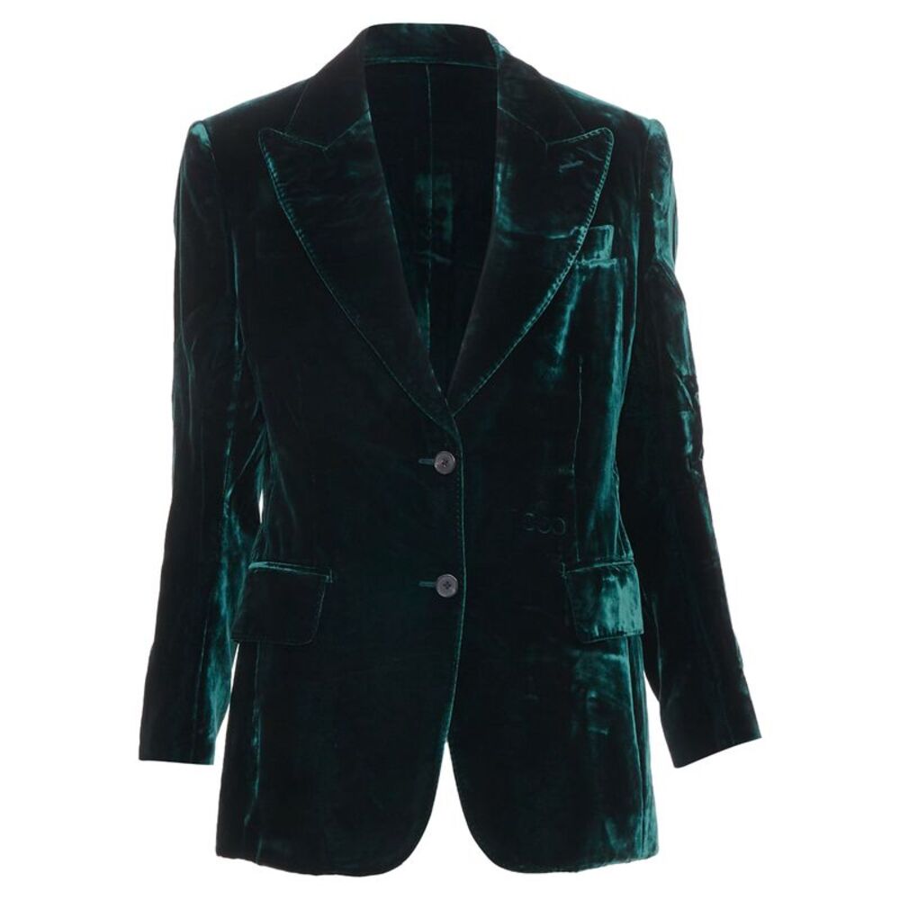 Tom Ford Green Velvet Peak Lapel Blazer
